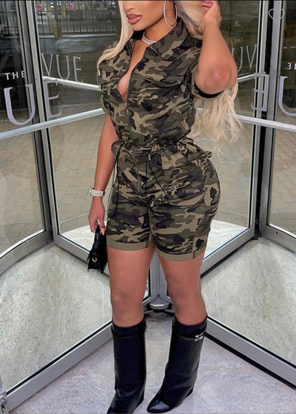 Camo Jersey Romper Romper by Eesome - Miss Monroe Boutique